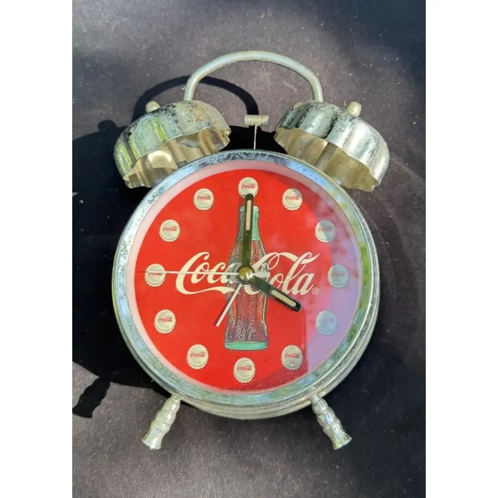 Vintage Coca-Cola Battery Clock Work Alarm Broken RARE Used Needs TLC!